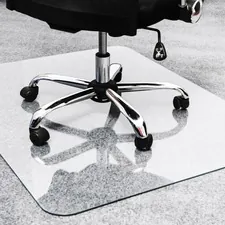 FLOORTEX FLR 124860EG — Floortex Glaciermat Glass Chairmat - Home, Office, Hard Floor, Pile Carpet - 60 Length x 48 Width - Rectangle - Glass - Clear
