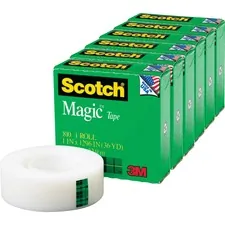 3M MMM 81011296PK — Scotch Magic Tape - 36 yd Length x 1 Width - 1 Core - 6 / Pack - Clear