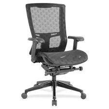 Lorell LLR 85560 — Lorell Checkerboard Design High-Back Mesh Chair - Black Seat - Black Nylon Back - 5-star Base - Black - 1 Each