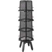 SAFCO PRODUCTS SAF 5580BL — Safco Onyx Mesh Rotating Magazine Stand - 16 Pocket(s) - 58.6 Height x 18.3 Width x 18.3 Depth - Floor - 28% - Black - Steel, Polyvinyl Chloride (PVC) - 1 Each