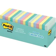 3M MMM 65418APCP — Post-it® Notes Cabinet Pack - Marseille - 3 x 3 - Square - 100 Sheets per Pad - Unruled - Assorted - Self-adhesive, Self-stick - 18 / Pack