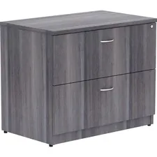 Lorell LLR 69563 — Lorell Essentials Weathered Charcoal Lateral File - 2-Drawer - 35 x 22 x 29.5 , 1 Top - 2 x File Drawer(s) - Material: Polyvinyl Chloride (PVC) Edge, Steel Ball Bearing - Finish: Weathered Charcoal, Laminate