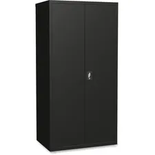 Lorell LLR 34410 — Lorell Storage Cabinet - 24 x 36 x 72 - 5 x Shelf(ves) - Hinged Door(s) - Sturdy, Recessed Locking Handle, Removable Lock, Durable, Storage Space - Black - Powder Coated - Steel - Recycled