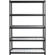Lorell LLR 99930 — Lorell Wire Deck Shelving - 72 Height x 48 Width x 18 Depth - 28% - Black - Steel - 1 Each