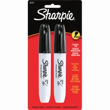 Newell Brands SAN 38262PP — Sharpie Chisel Tip Permanent Marker - Chisel Marker Point Style - Black Alcohol Based Ink - 2 / Pack