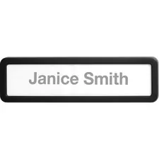 Lorell LLR 80669 — Lorell Recycled Plastic Cubicle Nameplate - 1 Each - 0.9 Width x 2.7 Height - Plastic - Black