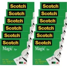 3M MMM 810341296PK — Scotch 3/4W Magic Tape - 12 yd Length x 0.75 Width - 1 Core - 12 / Pack - Clear