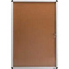 Lorell LLR 42706 — Lorell Enclosed Cork Bulletin Boards - 36 Height x 24 Width - Natural Cork Surface - Lock, Resilient, Durable, Self-healing - Aluminum Frame - 1 Each