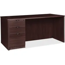 Lorell LLR PD3672LSPES — Lorell Prominence 2.0 Espresso Laminate Box/Box/File Left-Pedestal Desk - 3-Drawer - 1 Top, 72 x 36 x 29 - 3 x File Drawer(s), Box Drawer(s) - Single Pedestal on Left Side - Band Edge - Material: Particleboard - Finish: Espresso Laminate, Thermofused Melamine (TFM)