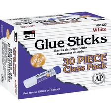 CHARLES LEONARD LEO 95123 - CLI 30-piece Classpack Glue Sticks - 0.28 oz - 30  Box - Whi