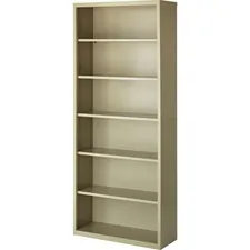 Lorell LLR 41293 — Lorell Fortress Series Bookcases - 34.5 x 13 x 82 - 6 x Shelf(ves) - Putty - Powder Coated - Steel - Recycled