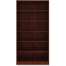 Lorell LLR 99791 — Lorell Cherry Laminate Bookcase - 73 Height x 36 Width x 12 Depth - Sturdy, Adjustable Feet, Adjustable Shelf - Cherry - Laminate - 1 Each