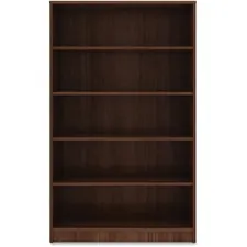 Lorell LLR 99789 — Lorell Bookshelf - 0.8 Shelf, 36 x 12 x 60 - 5 Shelve(s) - Square Edge - Material: Thermofused Laminate (TFL) - Finish: Walnut