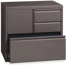 Lorell LLR 60934 — Lorell 30 Personal Storage Center Lateral File - 3-Drawer - 30 x 18.6 x 28 - 3 x Drawer(s) for File, Box - A4, Letter, Legal - Hanging Rail, Glide Suspension, Grommet, Cable Management, Interlocking, Reinforced Base, Adjustable Glide, Magnetic Label Holder, Durable - Medium Tone - Baked Enamel - Steel - Recycled