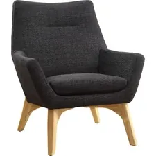 Lorell LLR 68958 — Lorell Quintessence Collection Upholstered Chair - Black Seat - Black Back - Low Back - Four-legged Base - 1 Each