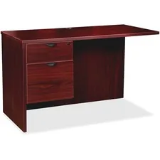 Lorell LLR PR2442QLMY — Lorell Prominence 2.0 Mahogany Laminate Box/File Left Return - 2-Drawer - 42 x 24 x 29 , 1 Top - 2 x File Drawer(s), Box Drawer(s) - Single Pedestal on Left Side - Band Edge - Material: Particleboard - Finish: Mahogany Laminate, Thermofused Melamine (TFM)