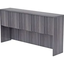 Lorell LLR 69557 — Lorell Weathered Charcoal Laminate Desking Hutch - 72 x 15 x 36 - Drawer(s)4 Door(s) - Material: Polyvinyl Chloride (PVC) Edge - Finish: Weathered Charcoal Surface, Laminate Surface