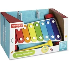Fisher FIP CMY09 — Fisher-Price Classic Xylophone - Tapping the Keys Helps Foster Fine Motor Skills - Standing and Pull String