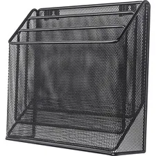 Lorell LLR 84138 — Lorell Mesh Desktop Organizer - 3 Tier(s) - 11.4 Height x 3.5 Width12.7 Length - Desktop - Durable - Black - Metal - 1 Each