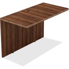 Lorell LLR 34356 — Lorell Chateau Series Bridge - 24.8 x 48 x 29.5 , 1.5 Top - Reeded Edge - Finish: Walnut Laminate Surface