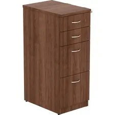 Lorell LLR 16236 — Lorell Walnut Laminate 4-drawer File Cabinet - 15.5 x 23.6 x 40.4 - 4 x File Drawer(s), Box Drawer(s) - Material: Metal Frame - Finish: Walnut, Silver Pull, Laminate