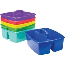 STOREX STX 00948U06C — Storex Large Storage Caddy - External Dimensions: 13.2 Length x 11.2 Width x 10.8 Height - Stackable - Plastic - Assorted Bright - For Paint, Marker, Pen - 6 / Carton