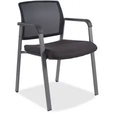 Lorell LLR 30956 — Lorell Guest Chair - Black Fabric, Plastic Seat - Black Back - Black - 1 Each