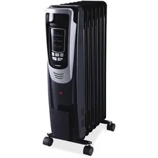 Lorell LLR 33568 — Lorell LED Display Mobile Radiator Heater - Electric - Electric - 600 W to 1500 W - 3 x Heat Settings - 150 Sq. ft. Coverage Area - 1500 W - Black