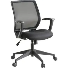 Lorell LLR 84868 — Lorell Executive Mid-back Work Chair - Black Seat - 5-star Base - Black - 1 Each