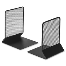 Lorell LLR 84242 — Lorell Mesh Bookends - 7 Height x 5.4 Width x 5.3 Depth - Desktop - Sturdy - Black - Steel, Mesh - 2 / Pair