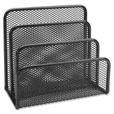 Lorell LLR 84153 — Lorell Mesh Vertical Desktop File Sorter - 4 Divider(s) - 5.6 Height x 5.3 Width x 3.1 Depth - Black - Steel - 1 Each