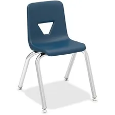 Lorell LLR 99884 — Lorell 14 Seat-height Stacking Student Chairs - Four-legged Base - Navy - Polypropylene - 4 / Carton