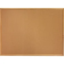 Lorell LLR 19768 — Lorell Oak Wood Frame Cork Board - 36 Height x 48 Width - Cork Surface - Long Lasting, Warp Resistant - Brown Oak Frame - 1 Each