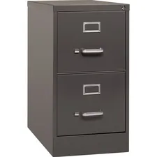 Lorell LLR 60156 — Lorell Fortress Series 26.5'' Letter-size Vertical Files - 2-Drawer - 15 x 26.5 x 28.4 - 2 x Drawer(s) for File - Letter - Vertical - Label Holder, Drawer Extension, Ball-bearing Suspension, Heavy Duty, Security Lock - Medium Tone - Steel - Recycled