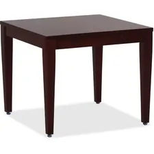 Lorell LLR 59543 — Lorell Mahogany Finish Solid Wood Corner Table - Square Top - Four Leg Base - 4 Legs - 23.60 Table Top Length x 23.60 Table Top Width - 20 Height x 23.63 Width x 23.63 Depth - Assembly Required
