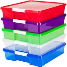 STOREX STX 63202U05C — Storex Stackable Craft Box - 3 Height x 14 Width14 Length - Stackable - Assorted Bright