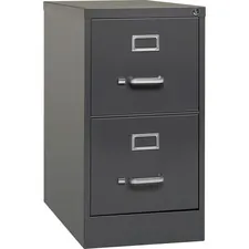 Lorell LLR 66911 — Lorell 26-1/2 Vertical File Cabinet - 2-Drawer - 15 x 26.5 x 28.4 - 2 x Drawer(s) for File - Letter - Vertical - Drawer Extension, Security Lock, Label Holder, Pull Handle - Charcoal - Aluminum, Steel - Recycled