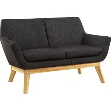 Lorell LLR 68959 — Lorell Quintessence Collection Upholstered Loveseat - 53.1 x 19.8 x 32.8 - Material: Wood Leg - Finish: Black