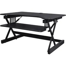 Lorell LLR 99983 — Lorell Adjustable Desk Riser Plus - 40 lb Load Capacity - 32 Width x 20.5 Depth - Desktop - Black