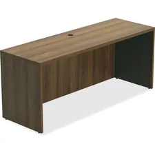 Lorell LLR 34311 — Lorell Chateau Series Walnut Laminate Desking Credenza - 59 x 23.6 x 30Credenza, 1.5 Top - Reeded Edge - Material: P2 Particleboard - Finish: Walnut, Laminate