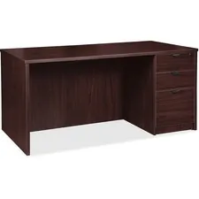 Lorell LLR PD3672RSPES — Lorell Prominence 2.0 Espresso Laminate Box/Box/File Right-Pedestal Desk - 3-Drawer - 1 Top, 72 x 36 x 29 - 3 x File Drawer(s), Box Drawer(s) - Single Pedestal on Right Side - Band Edge - Material: Particleboard - Finish: Espresso Laminate, Thermofused Melamine (TFM)