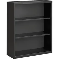 Lorell LLR 59692 — Lorell Fortress Series Charcoal Bookcase - 34.5 x 13 x 42 - 3 Shelve(s) - Material: Steel - Finish: Charcoal, Powder Coated