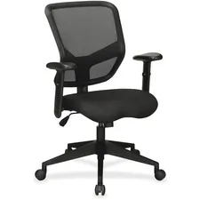 Lorell LLR 84565 — Lorell Executive Mesh Mid-Back Chair - Black Fabric Seat - Black Back - 5-star Base - 1 Each