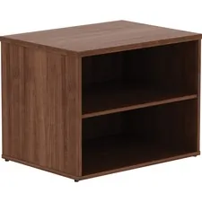 Lorell LLR 16232 — Lorell Walnut File Storage Cabinet Credenza - 29.5 x 22 x 23.1 - Finish: Walnut Laminate, Silver Pull