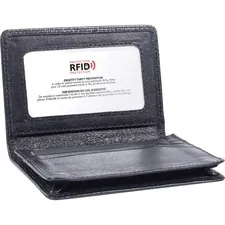 THE BUGATTI GROUP INC SWZ BCC97349SMBK — Swiss Mobility Carrying Case Business Card, License - Black - Leather - 0.8 Height x 3 Width x 4 Depth - 1 Pack