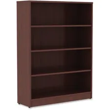 Lorell LLR 99784 — Lorell Mahogany Laminate Bookcase - 48 Height x 36 Width x 12 Depth - Sturdy, Adjustable Feet - Mahogany - Laminate - 1 Each