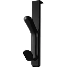 Lorell LLR 80665 — Lorell Over-the-panel Plastic Double Coat Hook - for Coat, Garment - Plastic - Black - 1 Each