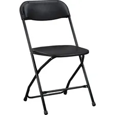 Lorell LLR 62534 — Lorell Plastic Folding Chair - X-Style Base - Black - Plastic - 4 / Carton