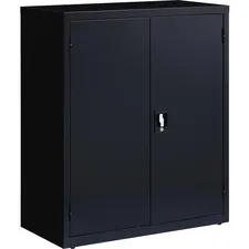 Lorell LLR 41305 — Lorell Fortress Series Storage Cabinets - 18 x 36 x 42 - 3 x Shelf(ves) - Recessed Locking Handle, Hinged Door, Durable - Black - Powder Coated - Steel - Recycled