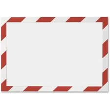 DURABLE OFFICE PRODUCTS DBL 4770132 — DURABLE® DURAFRAME® SECURITY Self-Adhesive Magnetic Letter Sign Holder - Holds Letter-Size 8-1/2 x 11 , Red/White, 2 Pack